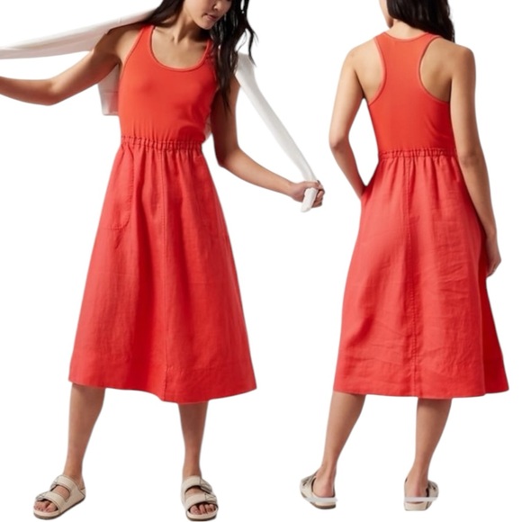 Athleta Dresses & Skirts - ATHLETA Baja Linen Midi Dress. Size Large